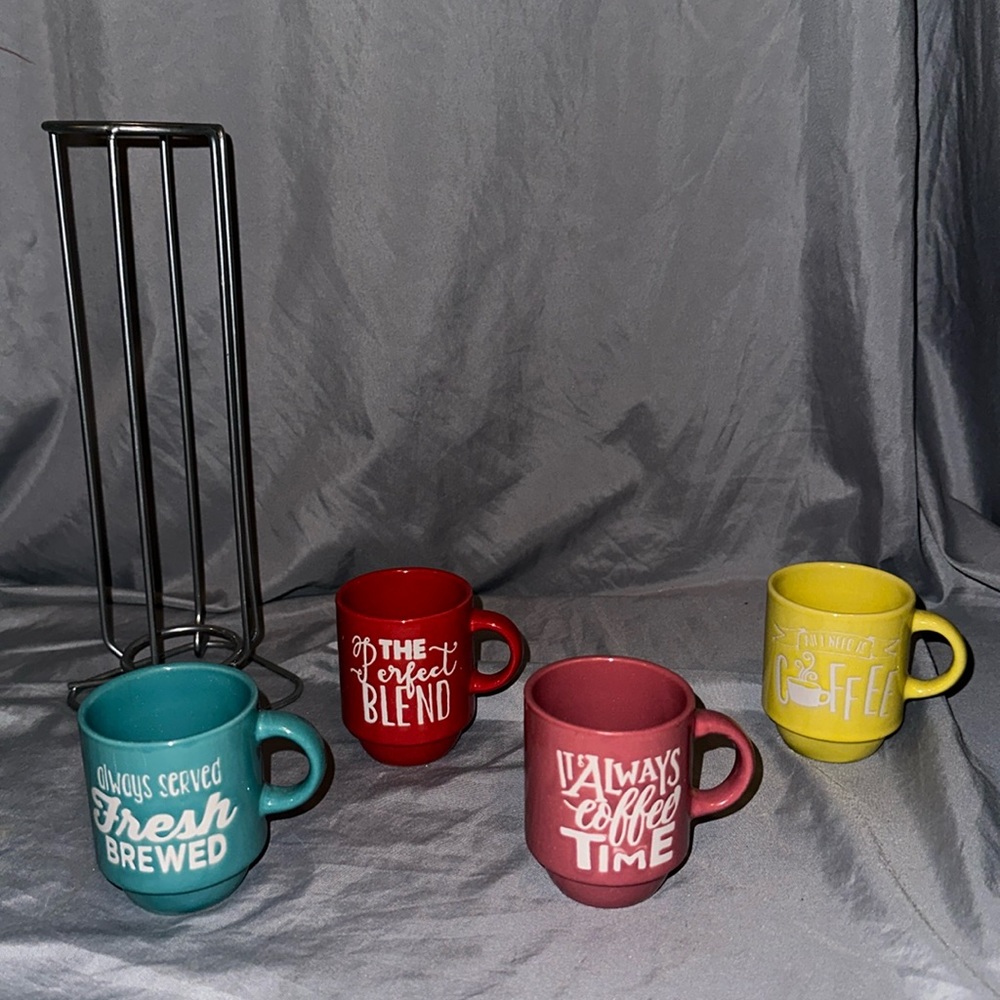 Espresso Cups Set with Stand